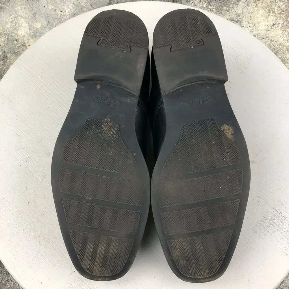 Clarks Men's Size 8.5M Collection Tilden Plain Black Ultimate Comfort Oxfords